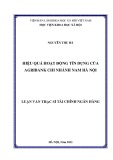 Luận văn Thạc sĩ Tài chính - Ngân hàng: Hiệu quả hoạt động tín dụng của Agribank chi nhánh Nam Hà Nội