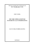 Luận văn Thạc sĩ Chính sách công: Thực hiện chính sách hỗ trợ người khuyết tật ở tỉnh Bình Dương