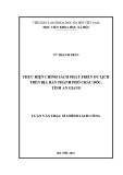 Luận văn Thạc sĩ Chính sách công: Thực hiện chính sách phát triển du lịch trên địa bàn thành phố Châu Đốc, tỉnh An Giang