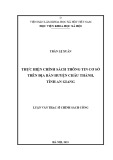 Luận văn Thạc sĩ Chính sách công: Thực hiện chính sách thông tin cơ sở trên địa bàn huyện Châu Thành, tỉnh An Giang