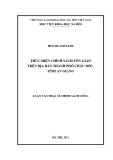 Luận văn Thạc sĩ Chính sách công: Thực hiện chính sách Tôn giáo trên địa bàn thành phố Châu Đốc, tỉnh An Giang