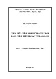 Luận văn Thạc sĩ Chính sách công: Thực hiện chính sách xử phạt vi phạm hành chính tại tỉnh An Giang