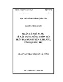 Luận văn Thạc sĩ Quản lý công: Quản lý Nhà nước về xây dựng nông thôn mới trên địa bàn huyện Hải Lăng, tỉnh Quảng Trị