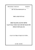 Luận văn Thạc sĩ Quản lý công: Hiện đại hóa hành chính tại Ủy ban nhân dân huyện Hàm Yên, tỉnh Tuyên Quang