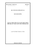 Luận văn Thạc sĩ Quản lý công: Quản lý nhà nước về an toàn thực phẩm trên địa bàn thị xã Buôn Hồ, tỉnh Đăk Lăk