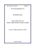 Luận văn Thạc sĩ Quản lý công: Chất lượng công tác thi đua, khen thưởng tại Bộ Tài chính