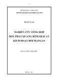 Luận án Tiến sĩ Kỹ thuật: Nghiên cứu tổng hợp bột phát quang kẽm silicat kích hoạt bởi mangan