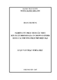 Luận văn Thạc sĩ Hoá học: Nghiên cứu phân tích cấu trúc dẫn xuất dibenzoaza-17-crown-5-ether bằng các phương pháp phổ hiện đại