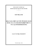 Luận văn Thạc sĩ Kinh tế: Khả năng tiếp cận vốn tín dụng ngân hàng của các doanh nghiệp nhỏ và vừa tại tỉnh Bình Dương