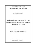 Luận văn Thạc sĩ Kinh tế: Hoàn thiện cơ chế quản lý vốn tập trung tại ngân hàng TMCP Nam Á - Hà Thị Thanh Thảo