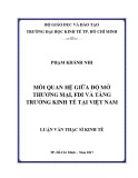 Luận văn Thạc sĩ Kinh tế: Mối quan hệ giữa độ mở thương mại, FDI và tăng trưởng kinh tế tại Việt Nam