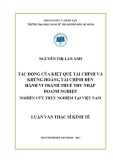 Luận văn Thạc sĩ Kinh tế: Tác động của kiệt quệ tài chính và khủng hoảng tài chính đến hành vi tránh thuế thu nhập doanh nghiệp - Nghiên cứu thực nghiệm tại Việt Nam