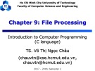 Lecture Introduction to Computer Programming - Chapter 9: File Processing