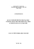 Luận án tiến sĩ Khoa học giáo dục: Quản lý đổi mới phương pháp dạy học ở trường trung học phổ thông dựa theo lý thuyết Quản lý sự thay đổi