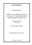 Luận văn Thạc sĩ Hoá học: Nghiên cứu hàm lượng Pb, Cd và As trong cây nghể bụi phân bố tại huyện Bạch Thông, tỉnh Bắc Kạn