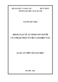 Luận án Tiến sĩ Luật học: Pháp luật về an ninh con người của phạm nhân ở Việt Nam hiện nay