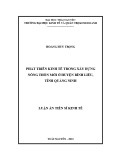 Luận án Tiến sĩ Kinh tế: Phát triển kinh tế trong xây dựng nông thôn mới ở huyện Bình Liêu, tỉnh Quảng Ninh