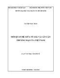 Luận văn Thạc sĩ Kinh tế: Mối quan hệ giữa tỷ giá và cán cân thương mại ở Việt Nam