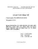 Luận văn Thạc sĩ Kinh tế: Ảnh hưởng của môi trường tổ chức đến kết quả công việc của nhân viên tại BIDV