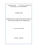 Luận văn Thạc sĩ Kinh tế: Giải pháp nâng cao chất lượng quản lý Quỹ tín dụng nhân dân trên địa bàn tỉnh Bến Tre