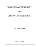 Luận văn Thạc sĩ Kinh tế: Nâng cao hiệu quả huy động vốn tại Ngân hàng thương mại cổ phần Ngoại Thương Việt Nam – Chi nhánh Bình Dương