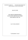 Luận văn Thạc sĩ Kinh tế: Quản trị quan hệ khách hàng tại ngân hàng thương mại cổ phẩn Ngoại Thương Việt Nam