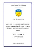 Luận văn Thạc sĩ Kế toán: Các nhân tố ảnh hưởng đến giá trị doanh nghiệp của các công ty niêm yết trên thị trường chứng khoán TP.HCM