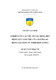 Luận văn Thạc sĩ Quản trị kinh doanh: Nghiên cứu các yếu tố tác động đến động lực làm việc của người lao động tại Công ty TNHH RKW Lotus