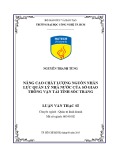 Luận văn Thạc sĩ Quản trị kinh doanh: Nâng cao chất lượng nguồn nhân lực quản lý nhà nước của sở Giao thông vận tải tỉnh Sóc Trăng