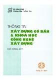 Thông tin Xây dựng cơ bản và khoa học công nghệ xây dựng – Số 23/2010