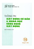 Thông tin Xây dựng cơ bản và khoa học công nghệ xây dựng – Số 16/2018