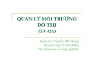 Bài giảng Quản lý môi trường đô thị - Nguyễn Đức Quảng