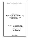 Bài giảng An ninh mạng viễn thông - HV Công nghệ Bưu chính Viễn Thông