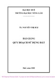 Bài giảng Quy hoạch sử dụng đất: Phần 1 - TS. Nguyễn Thị Hải