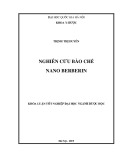 Khóa luận tốt nghiệp ngành Dược học: Nghiên cứu bào chế nano berberin