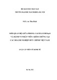 Luận án Tiến sĩ Kinh tế: Mối quan hệ giữa phong cách lãnh đạo và hành vi nhân viên: Kiểm chứng tại các doanh nghiệp bưu chính Việt Nam