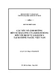 Luận án Tiến sĩ Kinh tế: Các yếu tố ảnh hưởng đến sự hài lòng của khách hàng đối với dịch vụ logistics tại Kuehne-Nagel Việt Nam