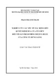 Luận văn Thạc sĩ Kinh tế: Nghiên cứu các yếu tố tác động đến quyết định mua của tổ chức đối với sản phẩm phím chuột E-Blue của công ty Hưng Long