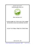 Luận văn Thạc sĩ Quản lý đất đai: Đánh giá hiệu quả sử dụng đất nông nghiệp trên địa bàn huyện Bình Chánh, Thành phố Hồ Chí Minh