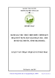 Luận văn Thạc sĩ Quản lý đất đai: Đánh giá việc thực hiện điều chỉnh quy hoạch sử dụng đất giai đoạn 2016 - 2018 huyện Bá Thước, tỉnh Thanh Hóa