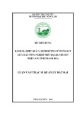 Luận văn Thạc sĩ Quản lý đất đai: Đánh giá hiệu quả và định hướng sử dụng đất sản xuất nông nghiệp bền vững trên địa bàn huyện Triệu Sơn, tỉnh Thanh Hóa