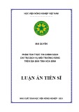 Luận án Tiến sĩ Nông nghiệp: Phân tích thực thi chính sách chi trả dịch vụ môi trường rừng trên địa bàn tỉnh Hòa Bình