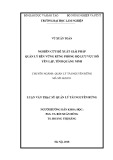 Luận văn Thạc sĩ Quản lý tài nguyên rừng: Nghiên cứu đề xuất giải pháp quản lý bền vững rừng phòng hộ lưu vực hồ Yên Lập, tỉnh Quảng Ninh