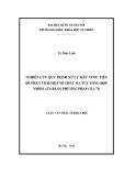 Luận văn Thạc sĩ Khoa học: Nghiên cứu quy trình xử lý mẫu nước tiểu để phân tích một số chất ma túy tổng hợp nhóm ATS bằng phương pháp CE-C 4D