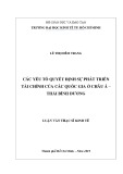 Luận văn Thạc sĩ Kinh tế: Các yếu tố quyết định sự phát triển tài chính của các quốc gia ở Châu Á – Thái Bình Dương