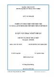 Luận văn Thạc sĩ Kỹ thuật: Nghiên cứu phát triển thủy điện nhỏ và nâng cao ổn định cho thủy điện nhỏ có kênh dẫn