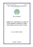 Luận án Tiến sĩ Y học: Nghiên cứu ảnh hưởng của một số dung môi hữu cơ đến sức nghe công nhân sản xuất sơn và giầy