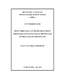 Luận văn Thạc sĩ Kinh tế: Hoàn thiện quản lý rủi ro hoạt động theo Basel II tại Ngân hàng thương mại cổ phần Sài Gòn Thương Tín