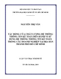 Luận văn Thạc sĩ Kinh tế: Chất lượng hệ thống thông tin kế toán, nhận thức nhân viên kế toán, hành vi sử dụng hệ thống thông tin kế toán