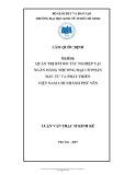 Luận văn Thạc sĩ Kinh tế: Quản trị rủi ro tác nghiệp tại Ngân hàng thương mại cổ phần Đầu tư và Phát triển Việt Nam chi nhánh Phú Yên